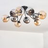 Koyoto lampa sufitowa, kula świetlna 81 cm bursztynowy, chrom, przydymiony, 10-punktowe