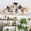 Koyoto Lampa sufitowa, Kula świetlna 81 cm W kolorze bursztynu, Chrom, Przydymiony, 10-punktowe