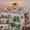 Koyoto lampa sufitowa, kula świetlna 81 cm bursztynowy, chrom, przezroczysty, przydymiony, 10-punktowe