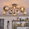 Koyoto lampa sufitowa, kula świetlna 81 cm bursztynowy, chrom, przezroczysty, przydymiony, 10-punktowe