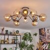 Koyoto lampa sufitowa, kula świetlna 81 cm bursztynowy, chrom, przezroczysty, przydymiony, 10-punktowe