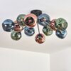 Ripoll lampa sufitowa, kula świetlna niebeieski, zielony, miedziany, 12-punktowe