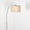 Bongal lampa stojąca, lampa podłogowa łukowa chrom, czarny, 1-punktowy, abażur z materiału