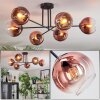 Koyoto lampa sufitowa, kula świetlna 78 cm przezroczysty, miedziany, 6-punktowe