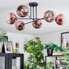 Koyoto lampa sufitowa, kula świetlna 78 cm przezroczysty, miedziany, 6-punktowe