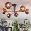 Koyoto lampa sufitowa, kula świetlna 78 cm przezroczysty, miedziany, 6-punktowe
