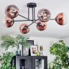 Koyoto lampa sufitowa, kula świetlna 78 cm przezroczysty, miedziany, 6-punktowe