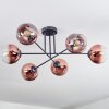 Koyoto lampa sufitowa, kula świetlna 78 cm przezroczysty, miedziany, 6-punktowe