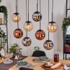 Gastor lampa wisząca, kula świetlna, lampa wisząca bursztynowy, chrom, miedziany, przydymiony, 8-punktowe