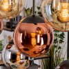 Gastor lampa wisząca, kula świetlna, lampa wisząca bursztynowy, chrom, miedziany, przydymiony, 8-punktowe