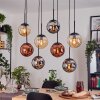 Gastor lampa wisząca, kula świetlna, lampa wisząca bursztynowy, chrom, miedziany, przydymiony, 8-punktowe