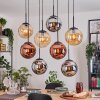 Gastor lampa wisząca, kula świetlna, lampa wisząca bursztynowy, chrom, miedziany, przydymiony, 8-punktowe