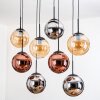 Gastor lampa wisząca, kula świetlna, lampa wisząca bursztynowy, chrom, miedziany, przydymiony, 8-punktowe