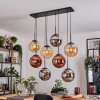 Gastor lampa wisząca, kula świetlna, lampa wisząca bursztynowy, chrom, miedziany, przydymiony, 8-punktowe