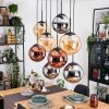 Gastor Lampa wisząca, Kula świetlna, Lampa wisząca W kolorze bursztynu, Chrom, W kolorze miedzi, Przydymiony, 8-punktowe