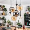 Gastor lampa wisząca, kula świetlna, lampa wisząca bursztynowy, chrom, przezroczysty, przydymiony, 8-punktowe