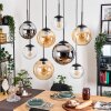 Gastor lampa wisząca, kula świetlna, lampa wisząca bursztynowy, chrom, przezroczysty, przydymiony, 8-punktowe