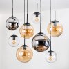 Gastor lampa wisząca, kula świetlna, lampa wisząca bursztynowy, chrom, przezroczysty, przydymiony, 8-punktowe