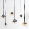 Ripoll lampa wisząca, kula świetlna, lampa wisząca bursztynowy, przezroczysty, przydymiony, 6-punktowe