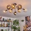 Ripoll lampa sufitowa, kula świetlna bursztynowy, przezroczysty, przydymiony, 8-punktowe