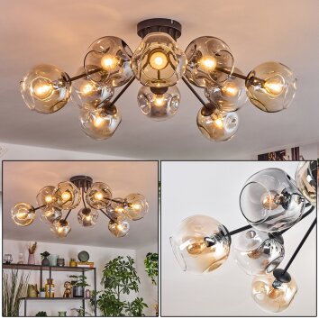 Ripoll Lampa sufitowa, Kula świetlna W kolorze bursztynu, Przezroczysty, Przydymiony, 10-punktowe
