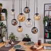 Gastor lampa wisząca, kula świetlna, lampa wisząca bursztynowy, chrom, przezroczysty, przydymiony, 8-punktowe