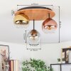 Koyoto Lampa sufitowa, Kula świetlna 40 cm Ecru, Czarny, 3-punktowe