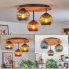 Koyoto lampa sufitowa, kula świetlna 40 cm kolory naturalne, czarny, 3-punktowe