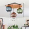 Koyoto lampa sufitowa, kula świetlna 40 cm kolory naturalne, czarny, 3-punktowe