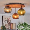 Koyoto lampa sufitowa, kula świetlna 40 cm kolory naturalne, czarny, 3-punktowe