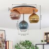 Koyoto Lampa sufitowa, Kula świetlna 40 cm Ecru, Czarny, 3-punktowe