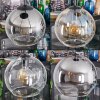 Koyoto lampa wisząca, kula świetlna, lampa wisząca kaskadowa bursztynowy, chrom, przezroczysty, przydymiony, 4-punktowe