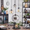 Koyoto lampa wisząca, kula świetlna, lampa wisząca kaskadowa bursztynowy, chrom, przezroczysty, przydymiony, 4-punktowe