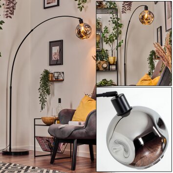 Ripoll lampa stojąca, lampa podłogowa łukowa czarny, 1-punktowy