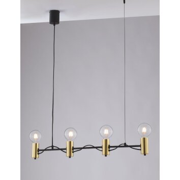 Gnarp Lampa Wisząca Czarno-złoty, 4-punktowe