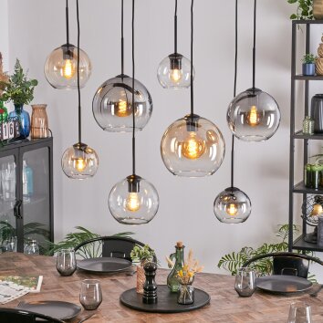 Koyoto Lampa wisząca, Kula świetlna, Lampa wisząca W kolorze bursztynu, Przezroczysty, Przydymiony, 8-punktowe