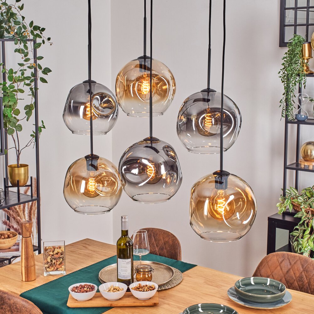 Ripoll Lampa wisząca, Kula świetlna, Lampa wisząca W kolorze bursztynu, Przezroczysty, Przydymiony, 6-punktowe main product photo