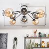 Koyoto Lampa sufitowa, Kula świetlna 86 cm W kolorze bursztynu, Chrom, Przydymiony, 8-punktowe
