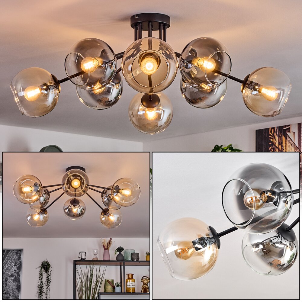 Koyoto Lampa sufitowa, Kula świetlna 86 cm W kolorze bursztynu, Przezroczysty, Przydymiony, 8-punktowe main product photo