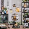 Ripoll Lampa wisząca, Kula świetlna, Lampa wiszącego klastra W kolorze bursztynu, Chrom, Przezroczysty, Przydymiony, 4-punktowe