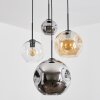 Ripoll Lampa wisząca, Kula świetlna, Lampa wiszącego klastra W kolorze bursztynu, Chrom, Przezroczysty, Przydymiony, 4-punktowe
