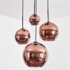 Koyoto Lampa wisząca, Kula świetlna, Lampa wiszącego klastra W kolorze miedzi, 4-punktowe