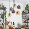 Ripoll Lampa wisząca, Kula świetlna, Lampa wisząca W kolorze bursztynu, Przydymiony, 6-punktowe