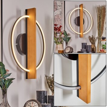 Pompu Lampa ścienna LED Ecru, Czarny, 1-punktowy