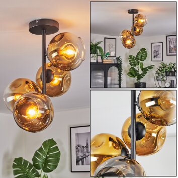 Ripoll Lampa sufitowa, Kula świetlna Złoty, Przezroczysty, 4-punktowe