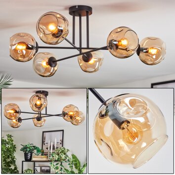 Ripoll Lampa sufitowa, Kula świetlna W kolorze bursztynu, 6-punktowe