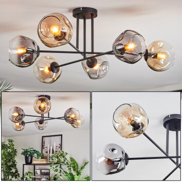 Ripoll Lampa sufitowa, Kula świetlna W kolorze bursztynu, Przezroczysty, Przydymiony, 6-punktowe