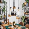 Koyoto Lampa wisząca, Kula świetlna, Lampa wisząca W kolorze bursztynu, Chrom, Przezroczysty, Przydymiony, 6-punktowe