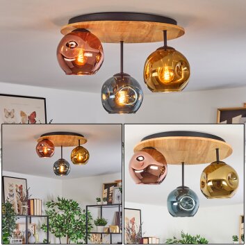 Ripoll Lampa sufitowa, Kula świetlna Ecru, Czarny, 3-punktowe