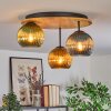 Koyoto Lampa sufitowa, Kula świetlna Ecru, Czarny, 3-punktowe